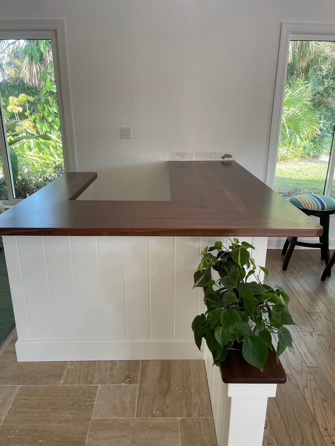 Walnut countertop finish carpentry