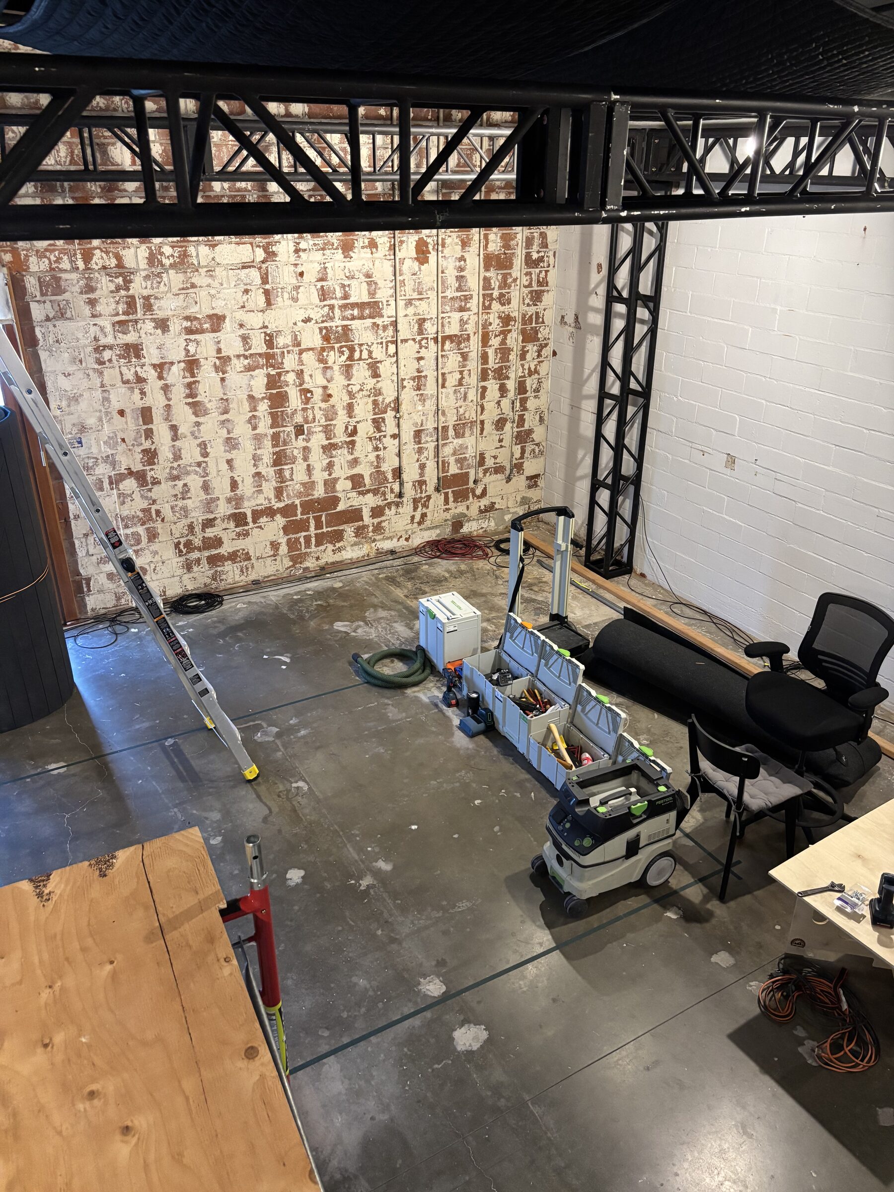 Stillmark workspace — Festool kit and project staging